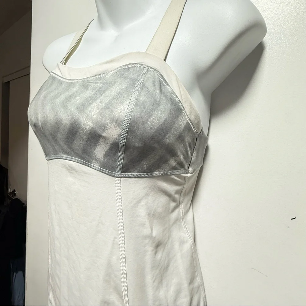 Lululemon Athletica White and Gray Tank Top